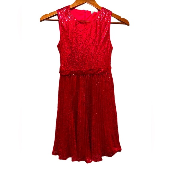 NWT Grace Karin Girls Sequin Dress Sleeveless Prom Party Formal Red Size 10Y - Picture 1 of 8